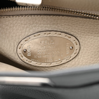 Fendi Cuoio Romano Selleria Bi-Color Medium Peekaboo Iconic Satchel Asfalto Latte 7 of 12