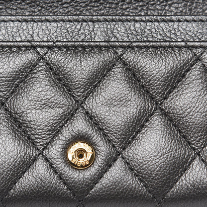 Chanel Metallic Calfskin Quilted Reissue Flap Card Holder Grey 8 of 9