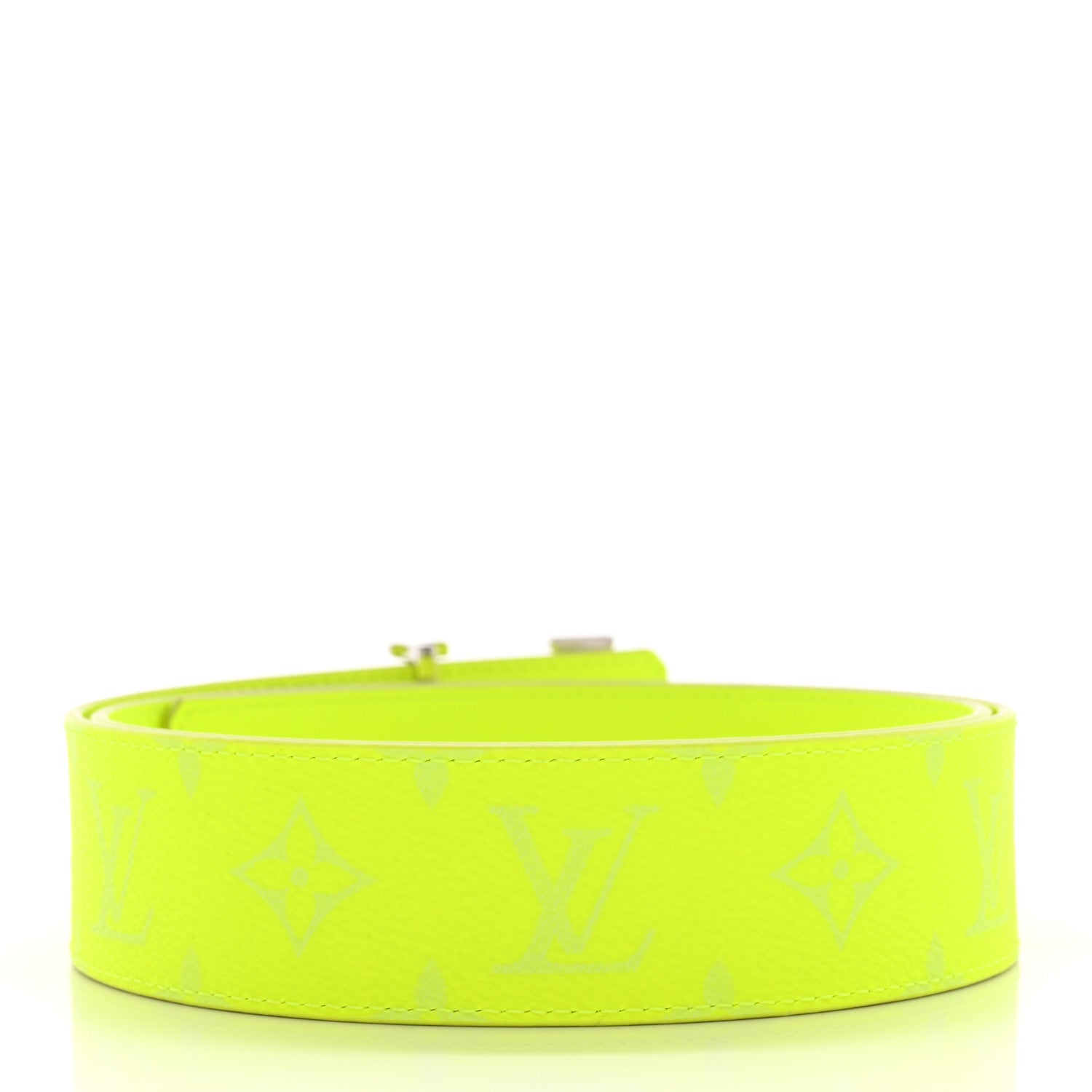 Louis Vuitton Monogram Taigarama 40mm Reversible LV Initiales Belt 85 34 Neon Yellow 2 of 6