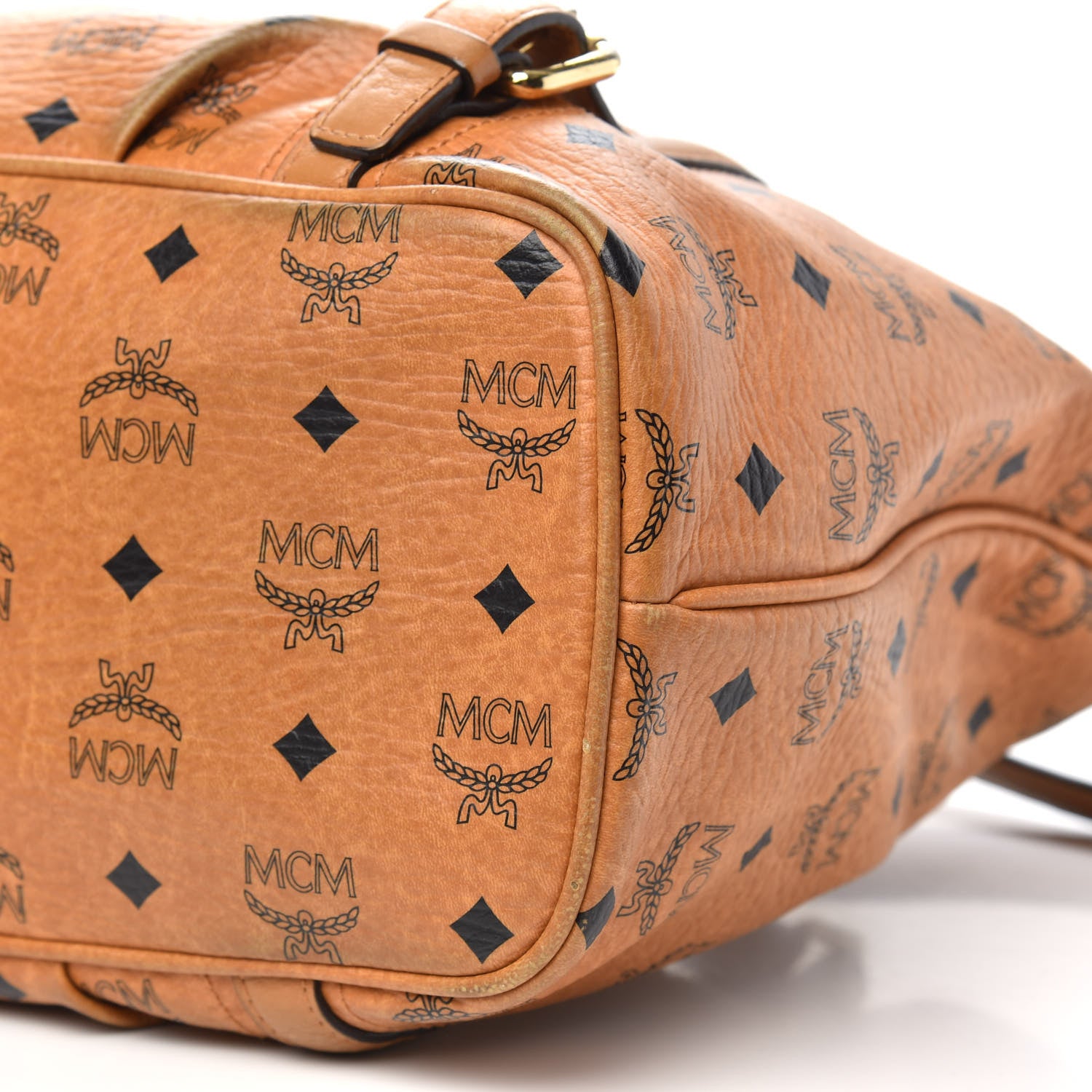 MCM Visetos Medium Essentials Shopper Tote Cognac 9 of 15