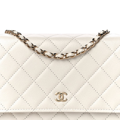 Chanel Caviar Quilted Wallet On Chain WOC White 9 of 12