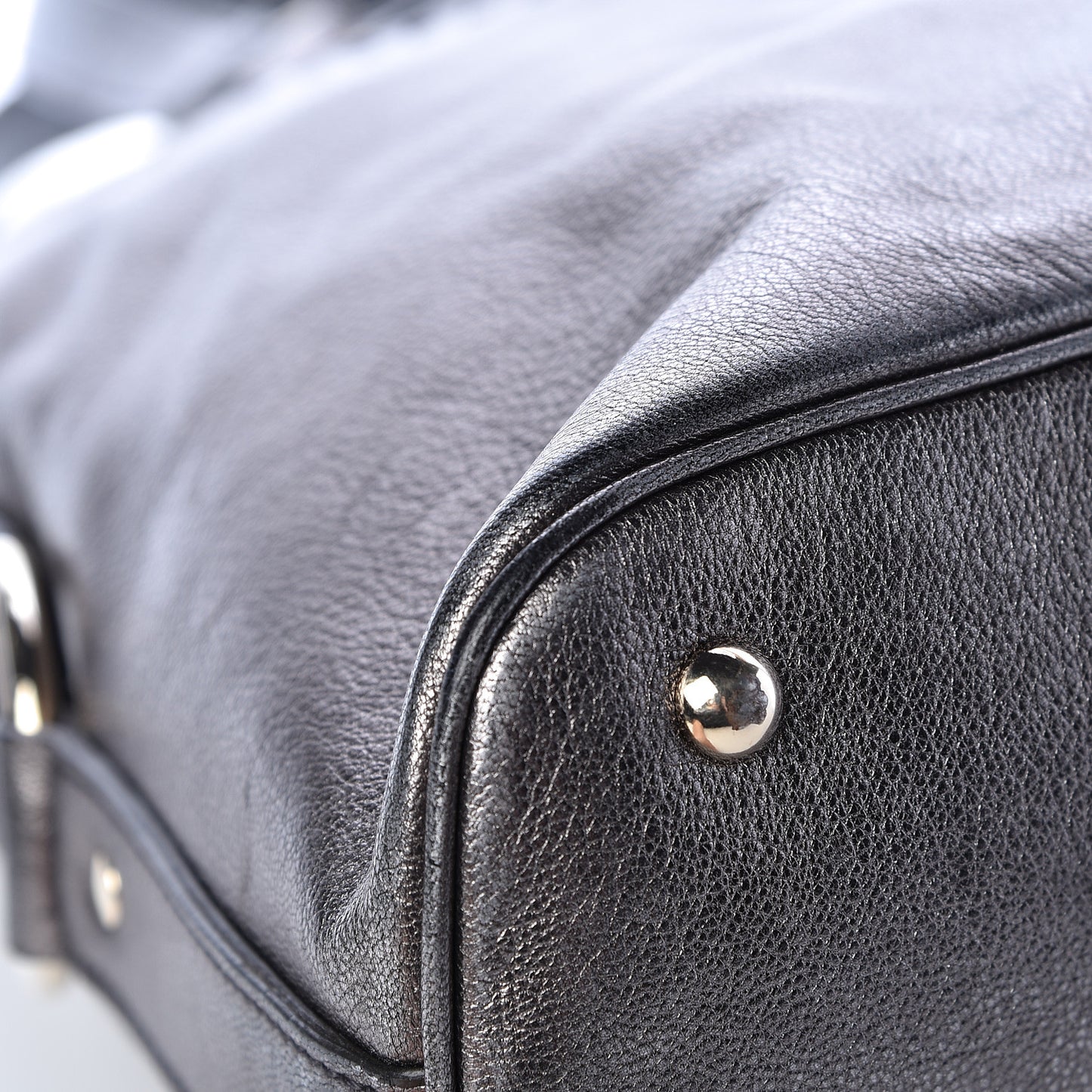 Metallic Calfskin Oversized Muse Gunmetal