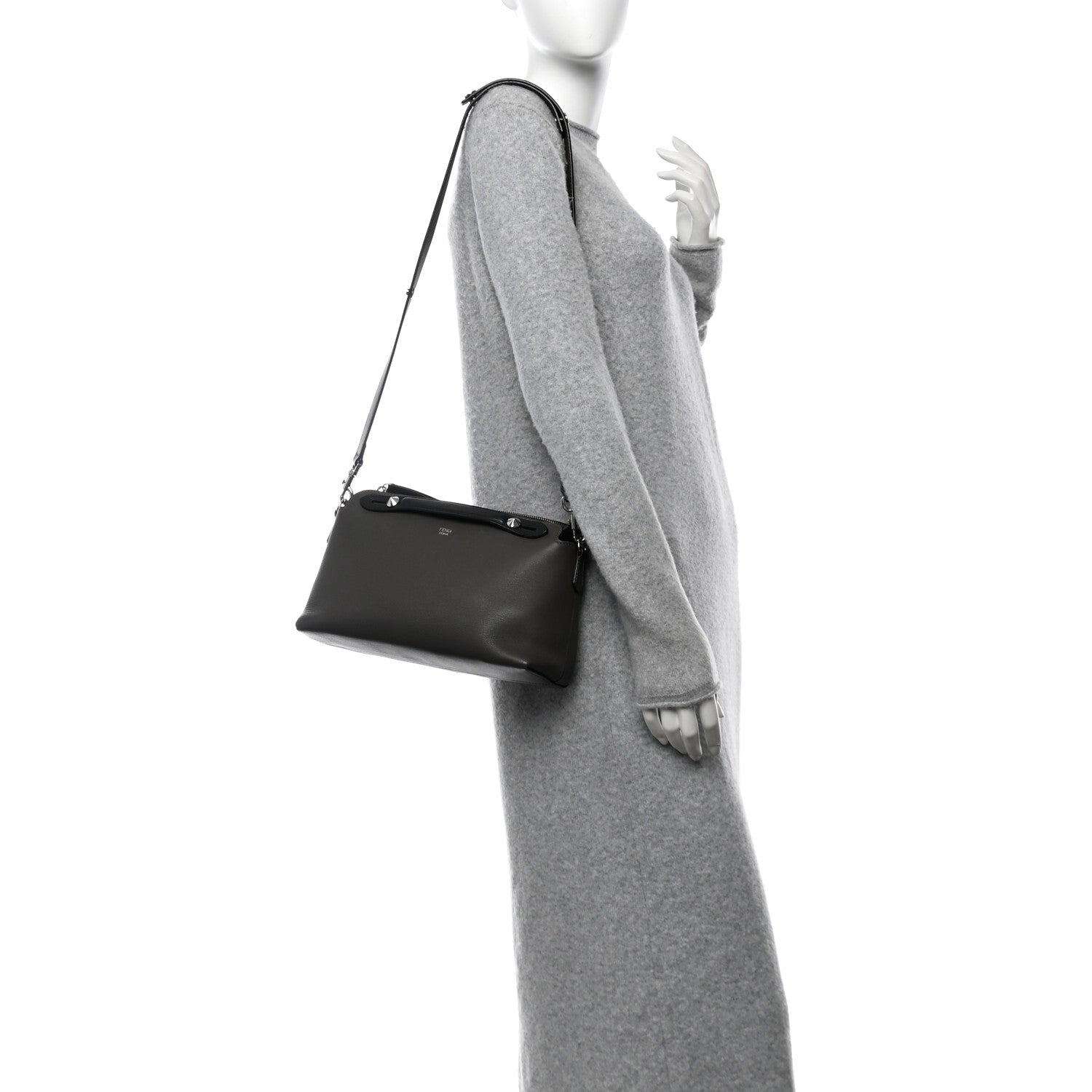 Fendi Vitello Dolce 4 Color Medium By The Way Boston Bag Carbone Grigio Polvere Multicolor 2 of 14