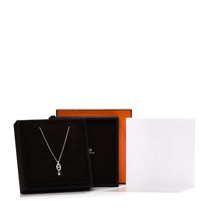 Hermes 18K White Gold Diamond PM Chaine d'Ancre Enchainee Necklace 7 of 7
