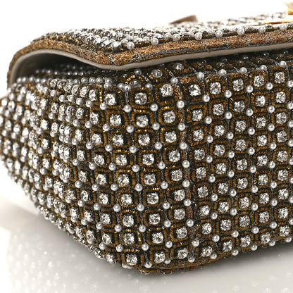 Christian Dior Calfskin Strass Embroidered Small Caro Bag Gold 7 of 9