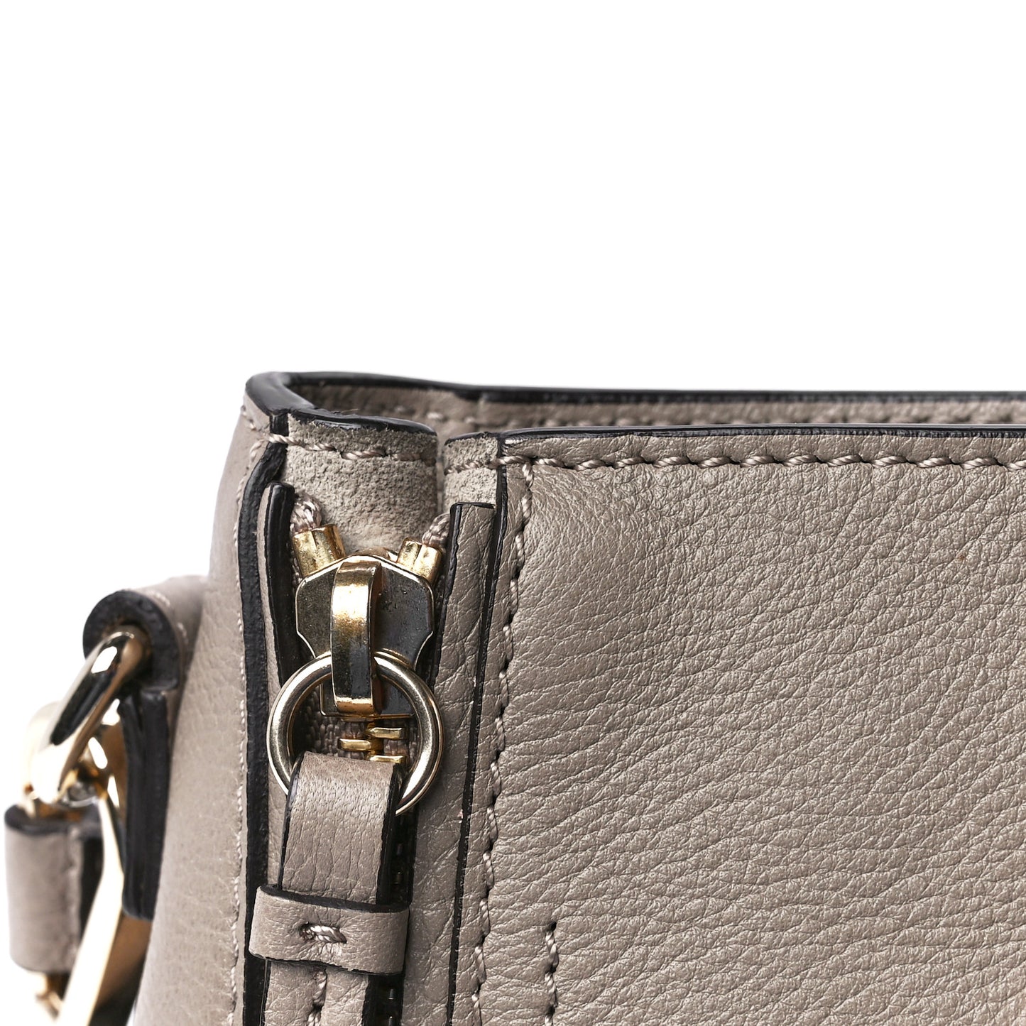 Suede Calfskin Mini Faye Backpack Motty Grey