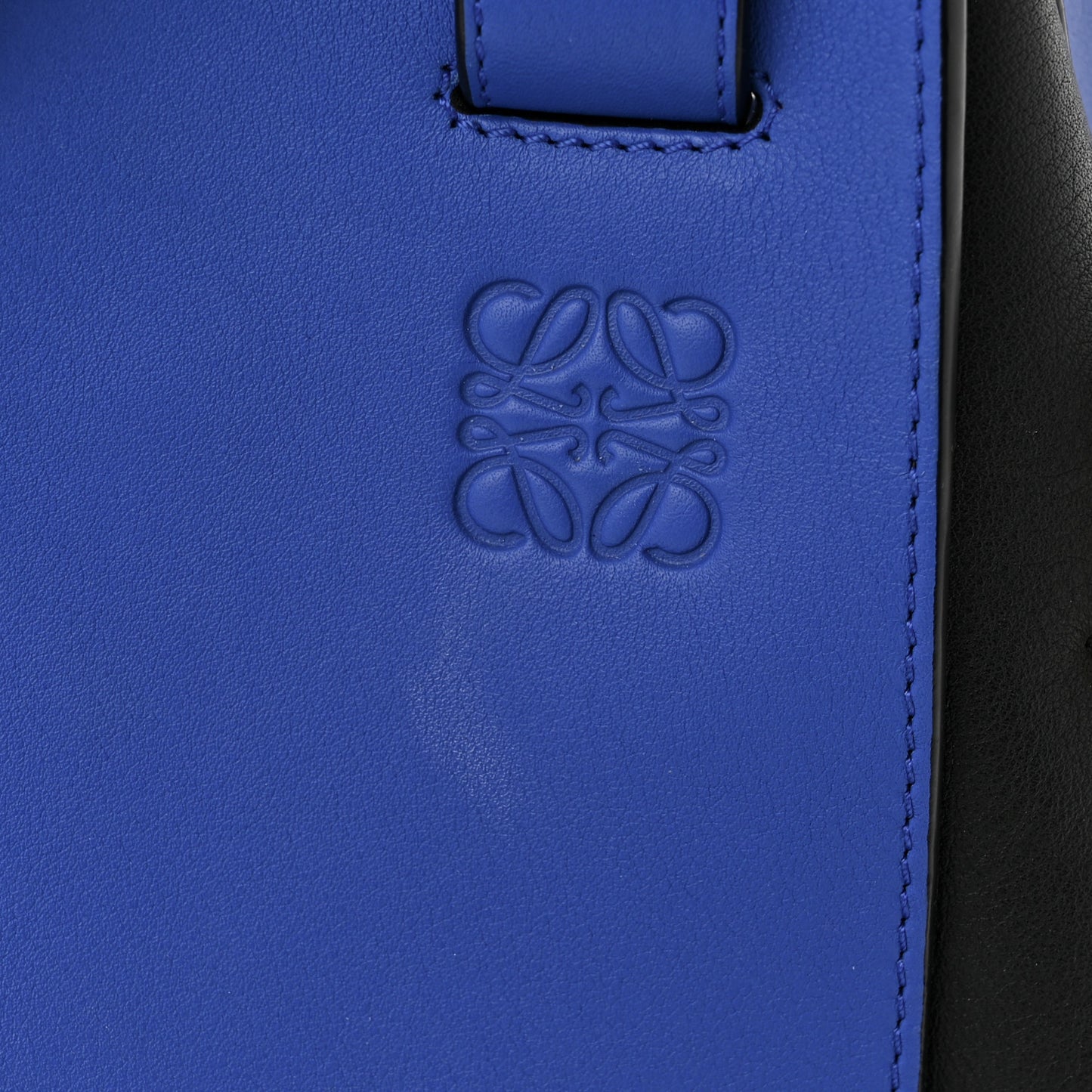 Calfskin Medium Hammock Shoulder Bag Electric Blue Black