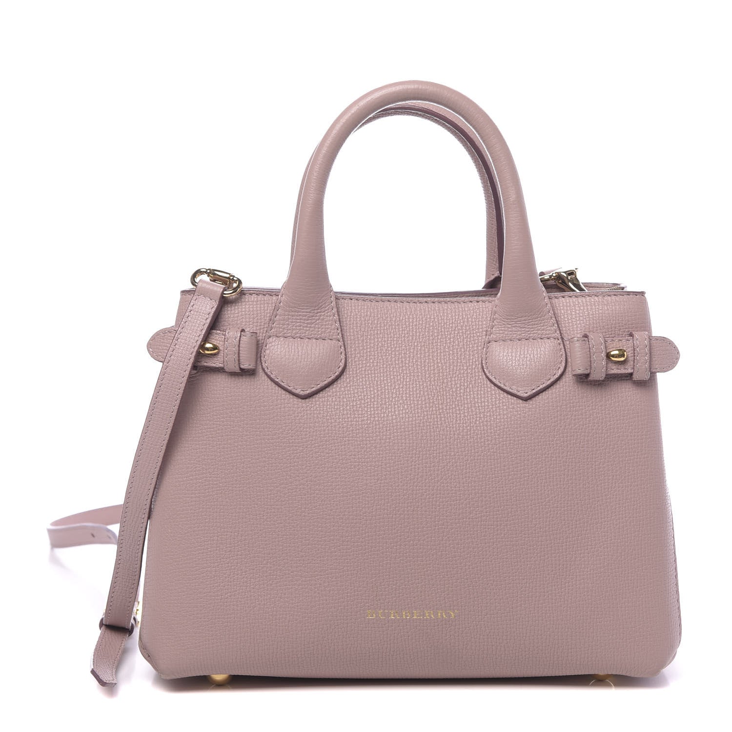 Burberry Grainy Calfskin House Check Small Banner Tote Pale Orchid 1 of 10