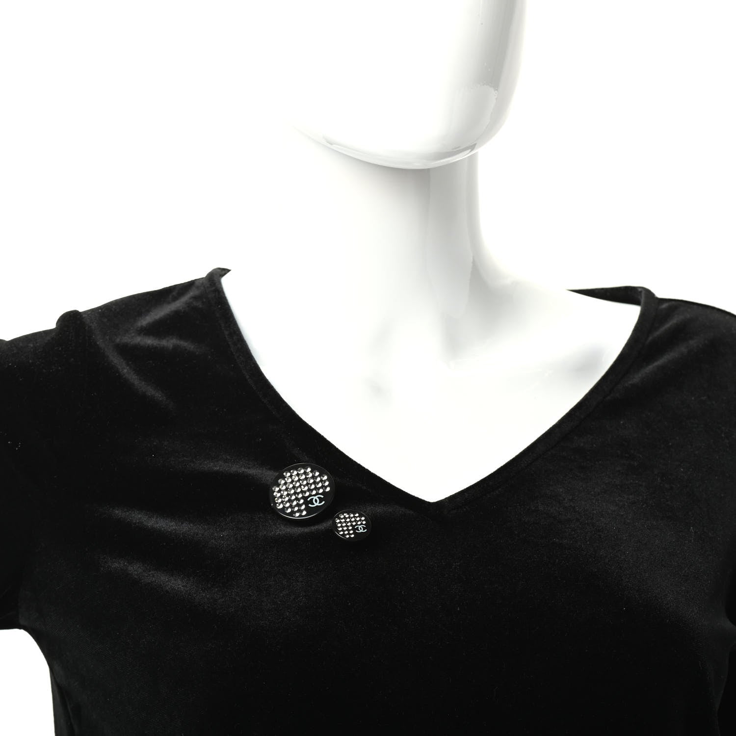 Chanel Resin Crystal CC Brooch Set Black 2 of 4