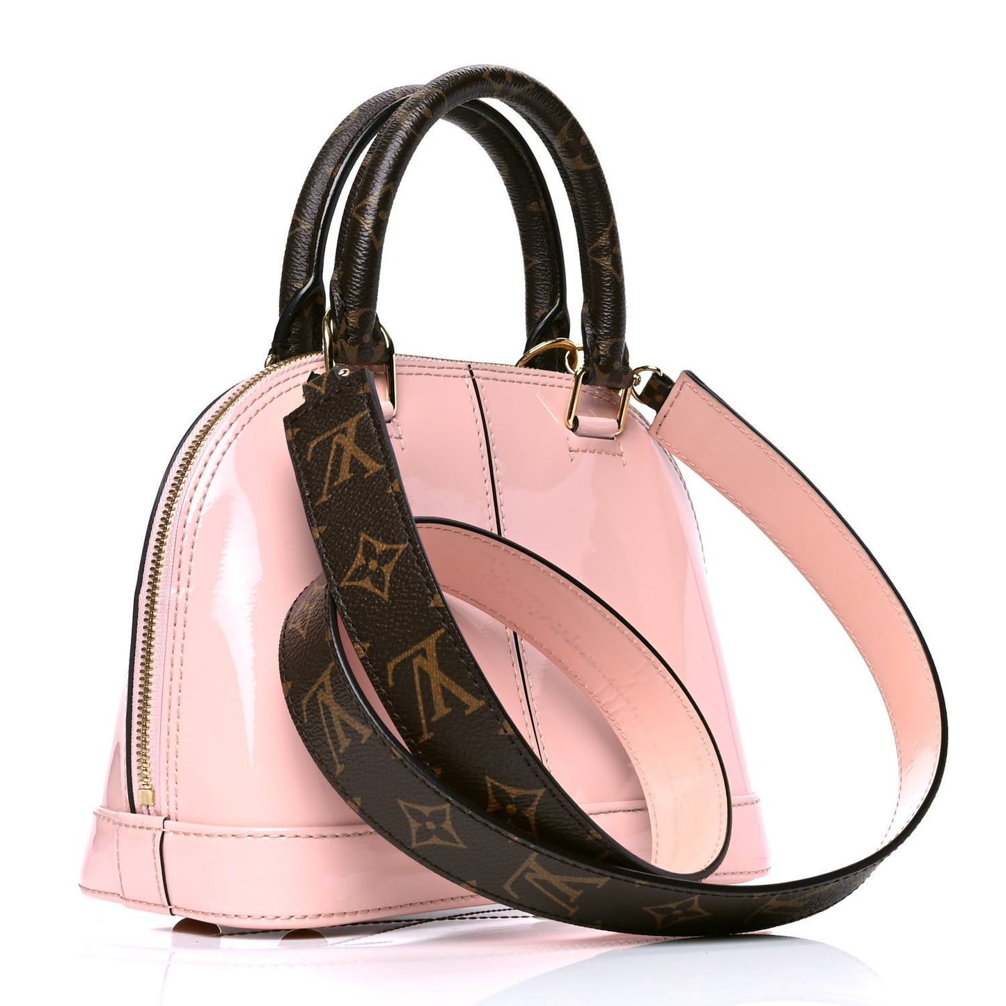 Patent Monogram Alma BB Rose Ballerine