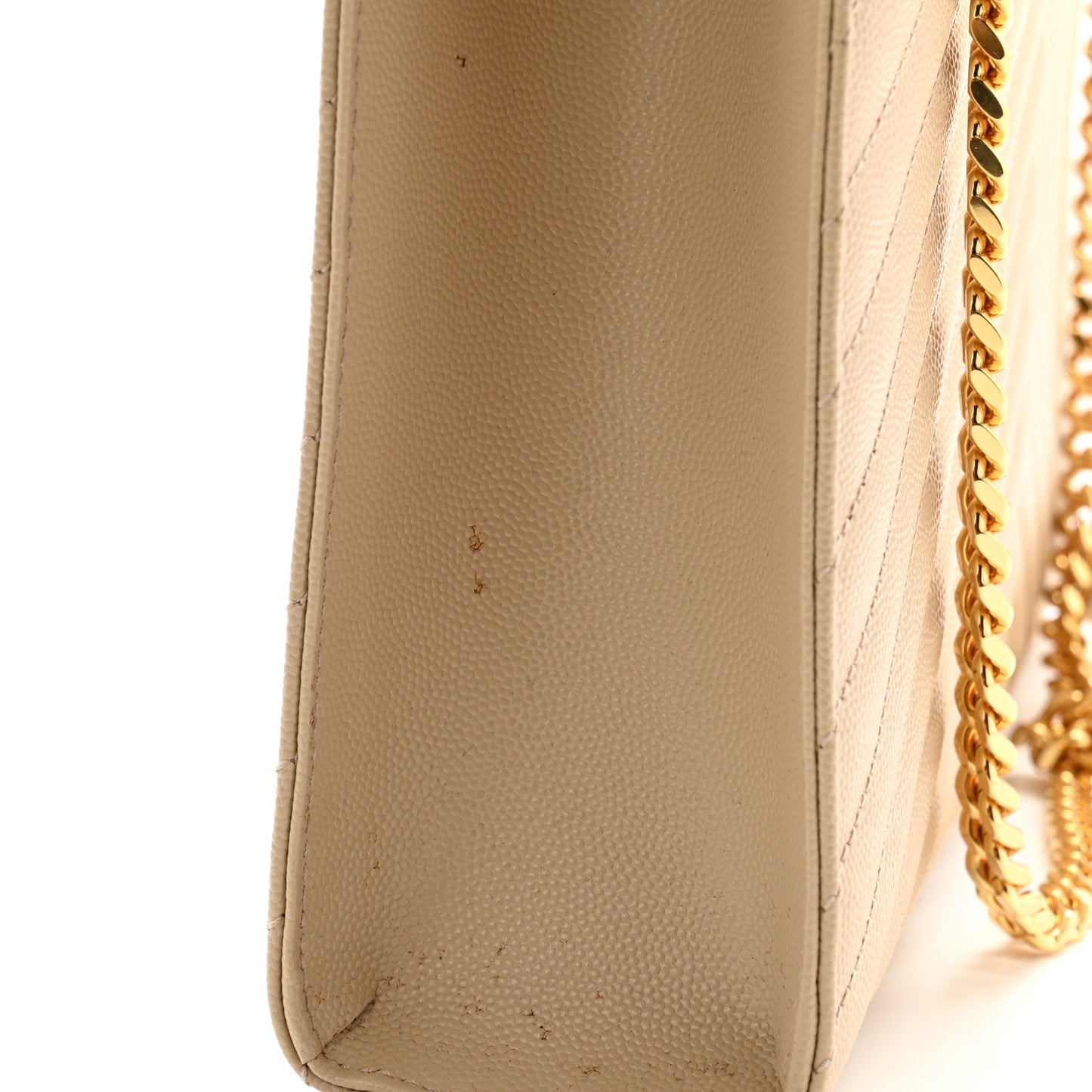 Grain De Poudre Matelasse Chevron Large Monogram Satchel Nude Powder