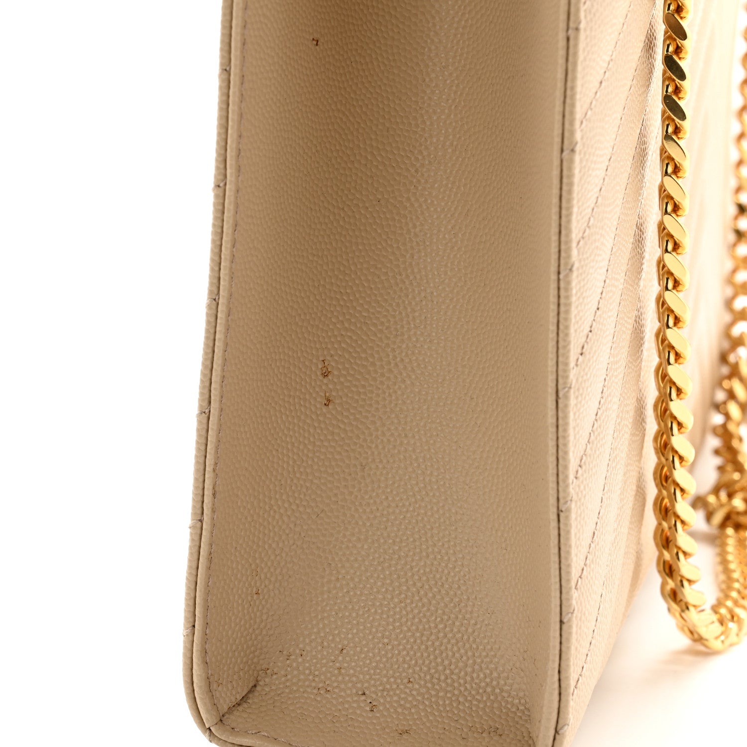 Saint Laurent Grain De Poudre Matelasse Chevron Large Monogram Satchel Nude Powder 10 of 12