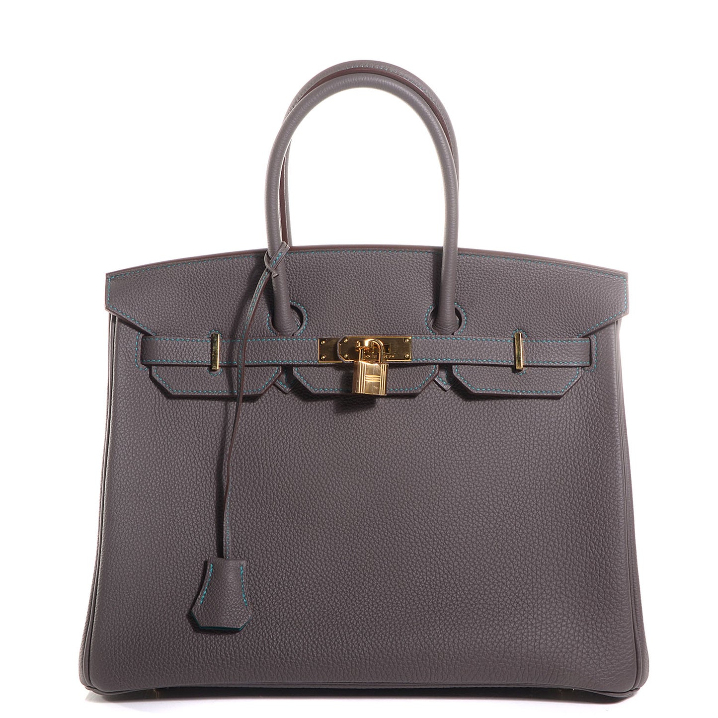 Togo Horseshoe Birkin 35 Etain Bleu Paon