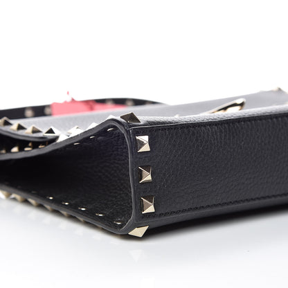 Valentino Garavani Pebbled Calfskin Medium Rockstud Flip Lock Crossbody Bag Black 8 of 9