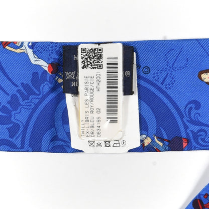 Hermes Silk Ex-Libris Les Parisiennes Twilly Bleu Royal Rouge Ciel 4 of 4