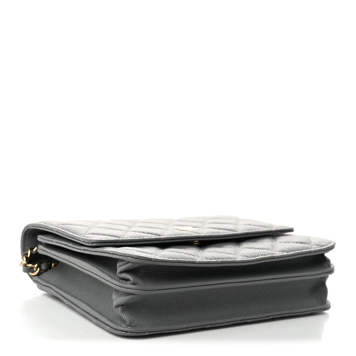 Chanel Caviar Quilted Square Wallet On Chain WOC Grey 3 of 11