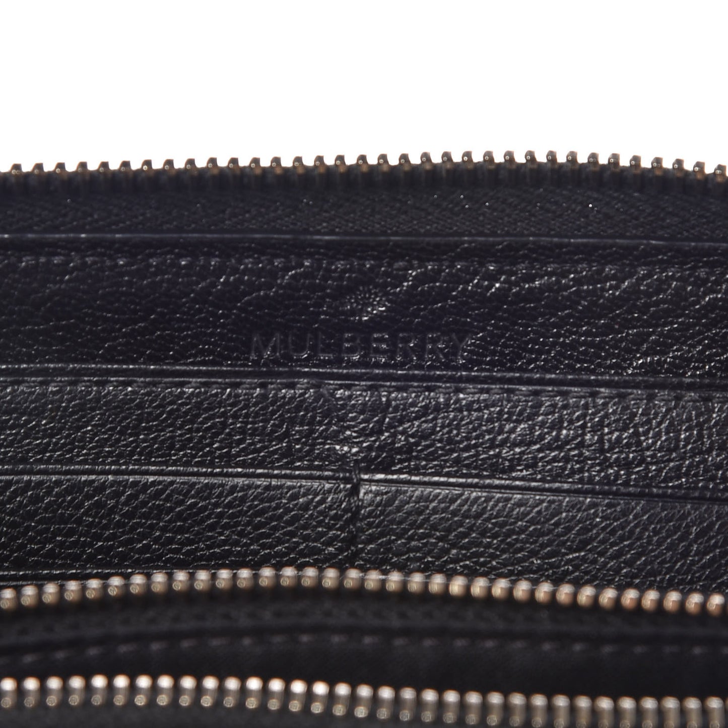 Natural Leather Tree Zip Around Long Wallet Black