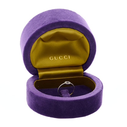 Gucci 18K White Gold Diamond Interlocking G Ring 56 7.75 2 of 7