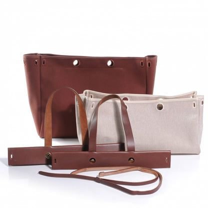 Hermes Toile Herbag Cabas Natural and Brown 6 of 8