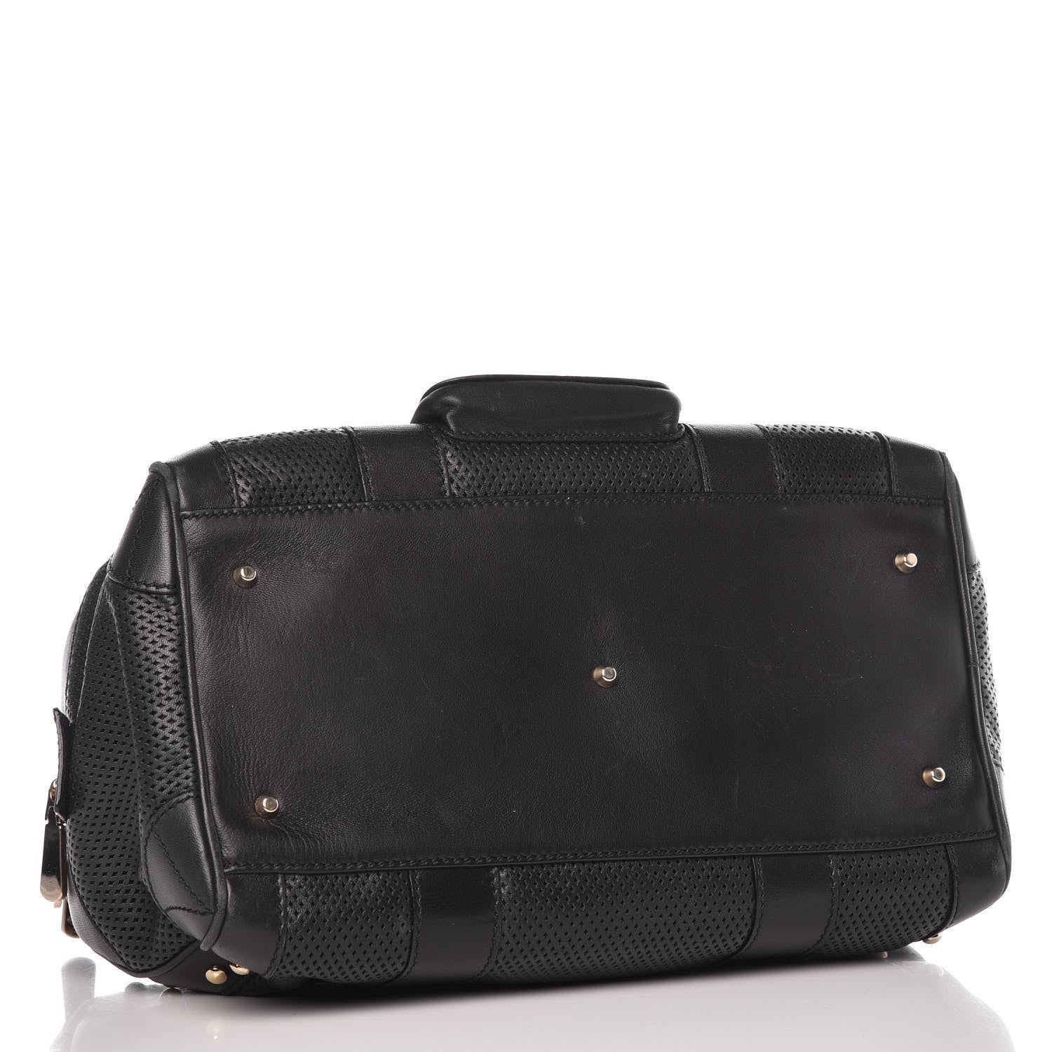 Versace Perforated Calfskin Madonna Satchel Black 4 of 12
