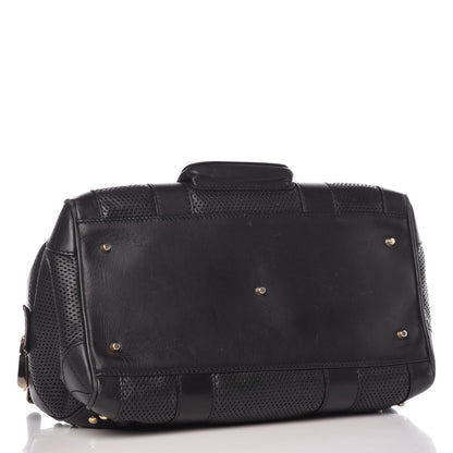 Versace Perforated Calfskin Madonna Satchel Black 4 of 12