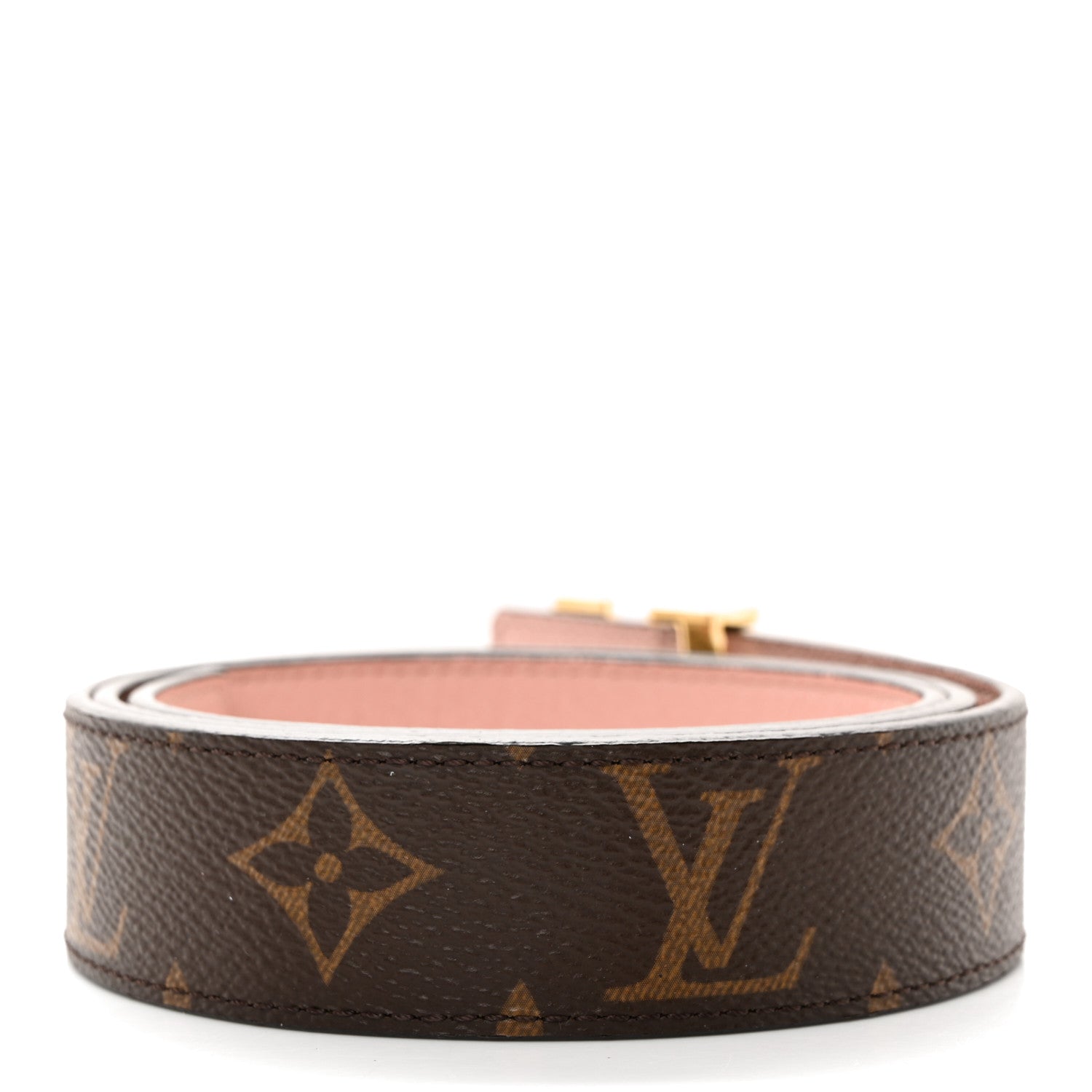 Louis Vuitton Calfskin Monogram 30mm LV Initiales Reversible Belt 80 32 Rose Ballerine 2 of 7