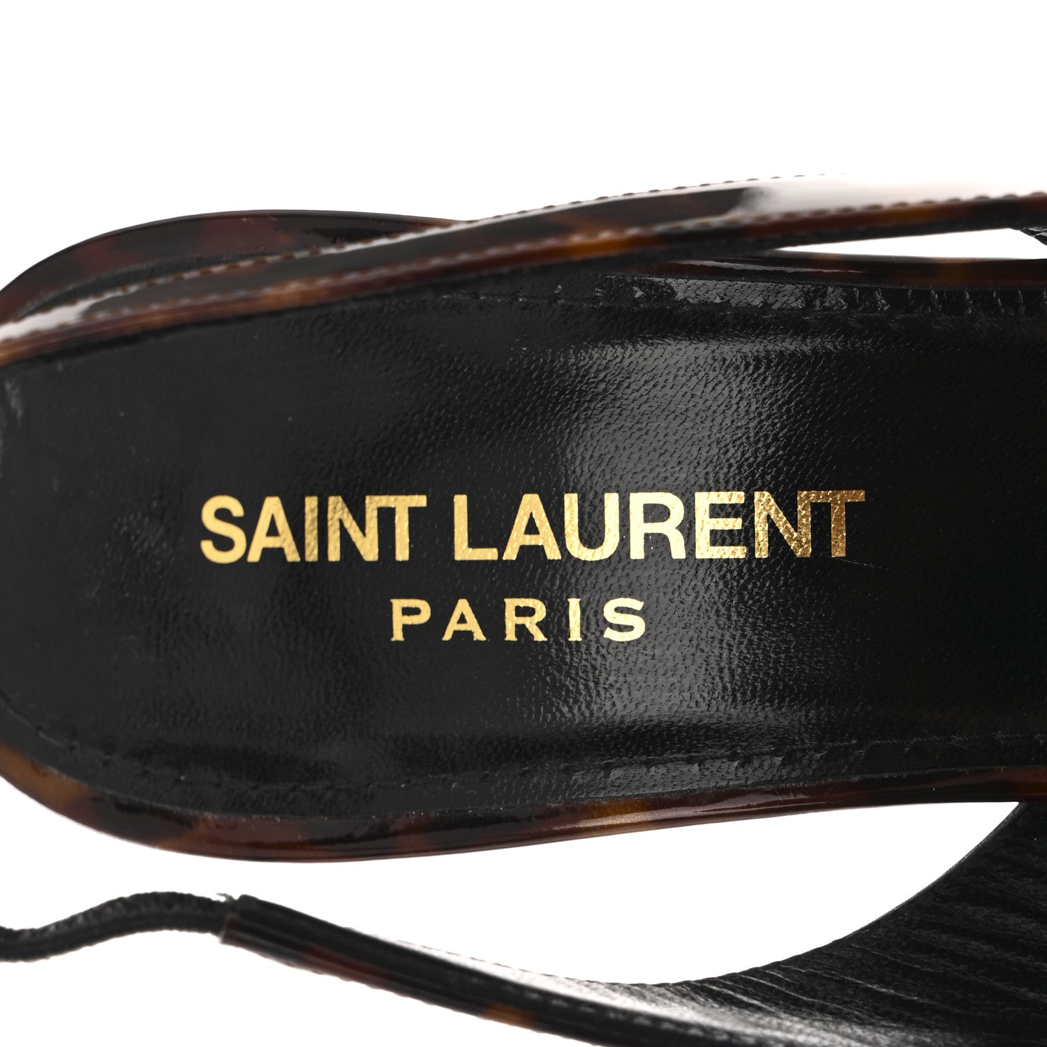 Saint Laurent Patent Kiki Tortoise Slingback 85 Pumps 36 Black 8 of 12