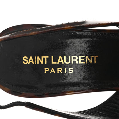 Saint Laurent Patent Kiki Tortoise Slingback 85 Pumps 36 Black 8 of 12