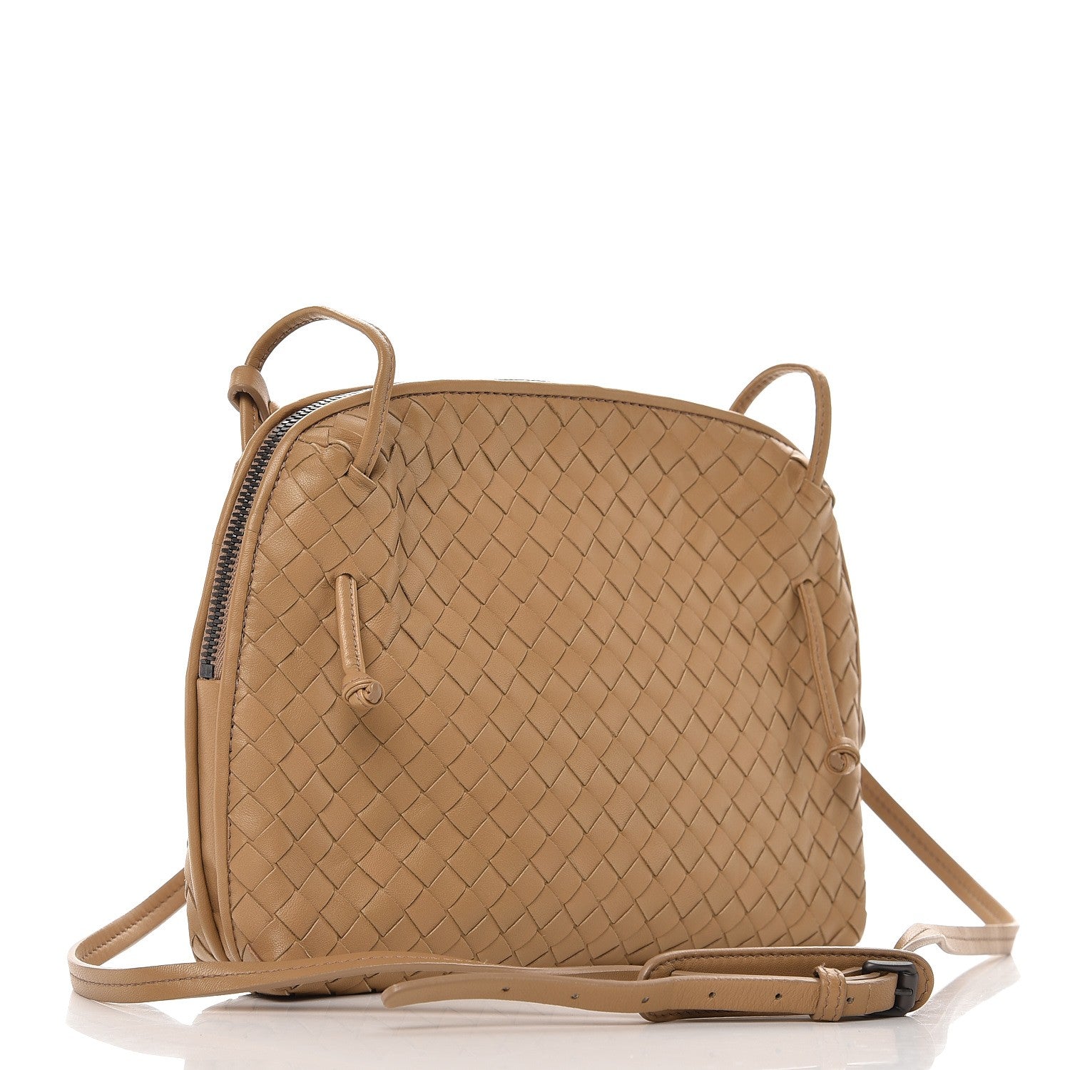 Bottega Veneta Nappa Intrecciato Pillow Crossbody Messenger Camel 3 of 8