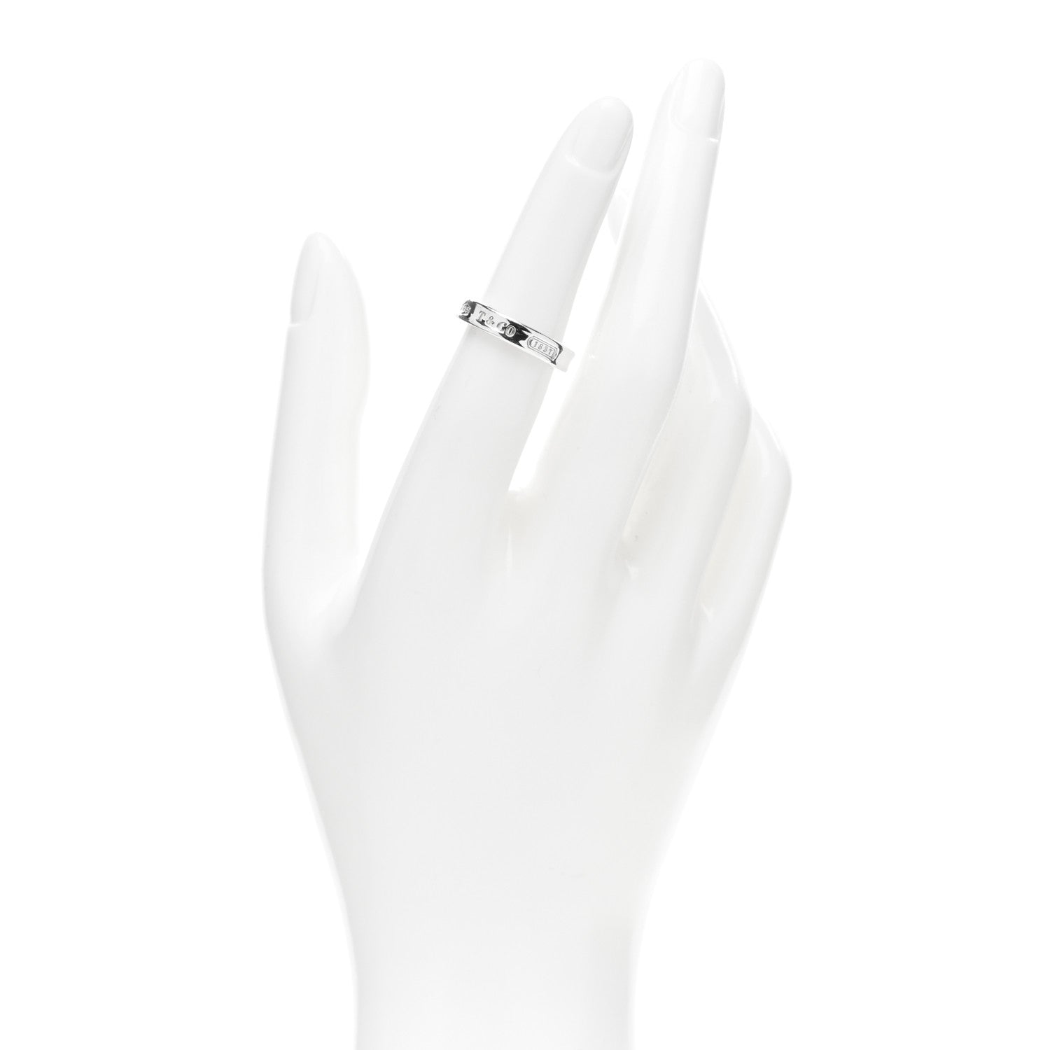 Tiffany Sterling Silver Narrow 1837 Band Ring 50 5.5 2 of 4