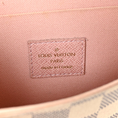 Louis Vuitton Damier Azur Pochette Felicie Chain Wallet Rose Ballerine 7 of 11