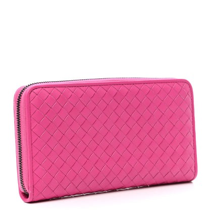 Bottega Veneta Nappa Intrecciato Zip Around Wallet Pink 3 of 10