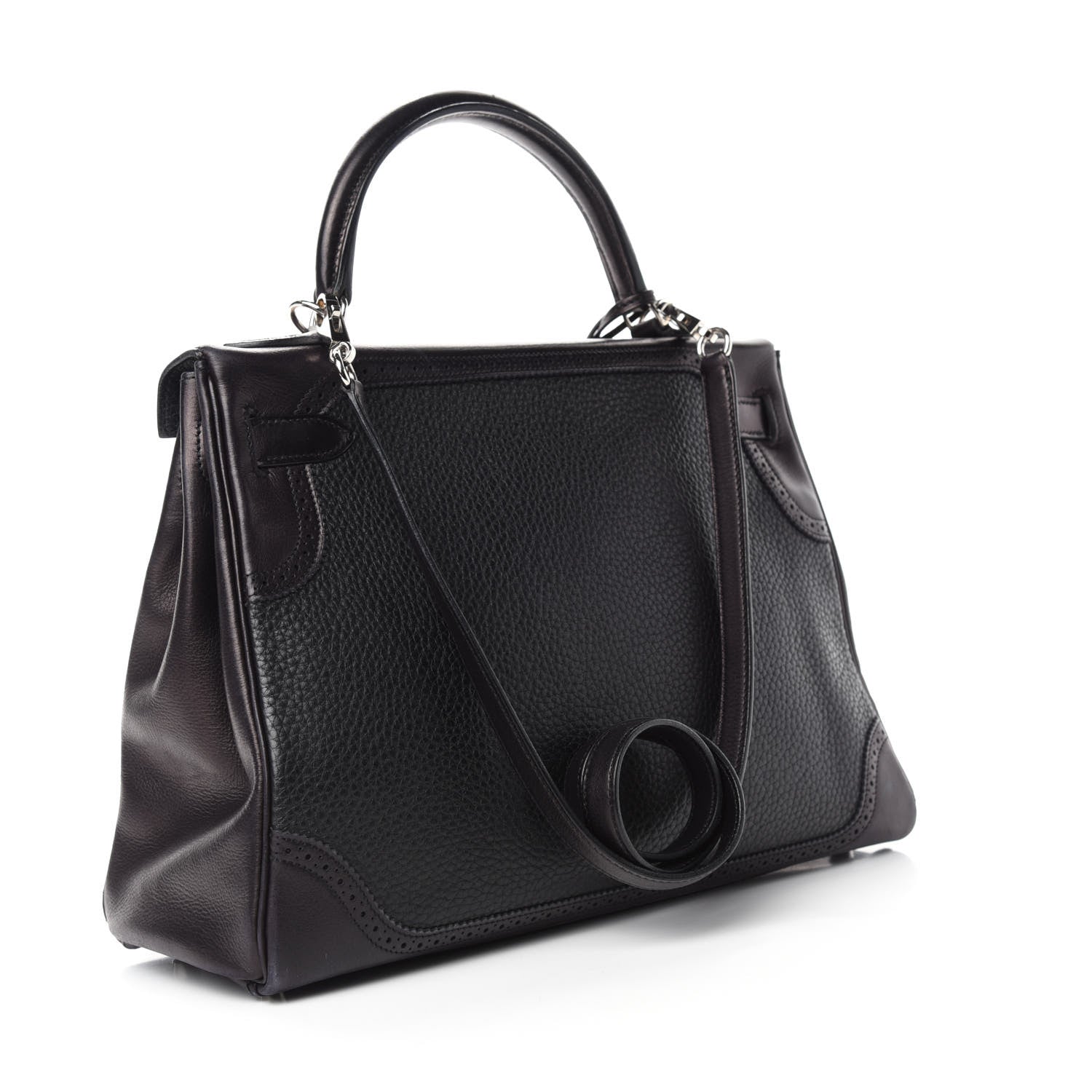 Hermes Taurillon Clemence Swift Ghillies Kelly 32 Black 3 of 14