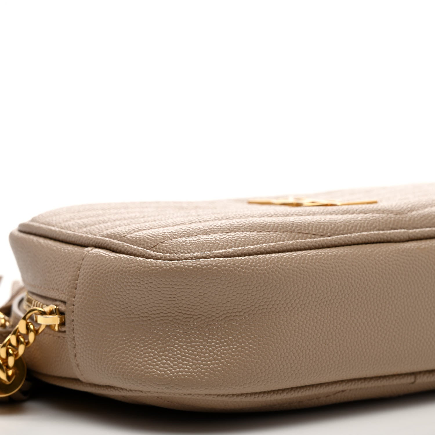 Saint Laurent Grain De Poudre Matelasse Monogram Mini Lou Camera Bag Dark Latte 9 of 11