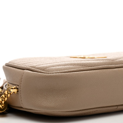 Saint Laurent Grain De Poudre Matelasse Monogram Mini Lou Camera Bag Dark Latte 9 of 11
