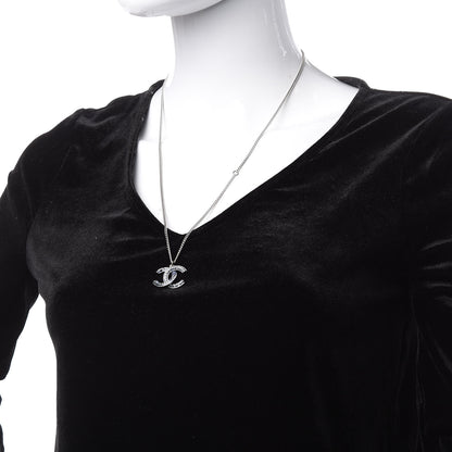 Chanel Crystal Baguette CC Necklace Blue 2 of 6