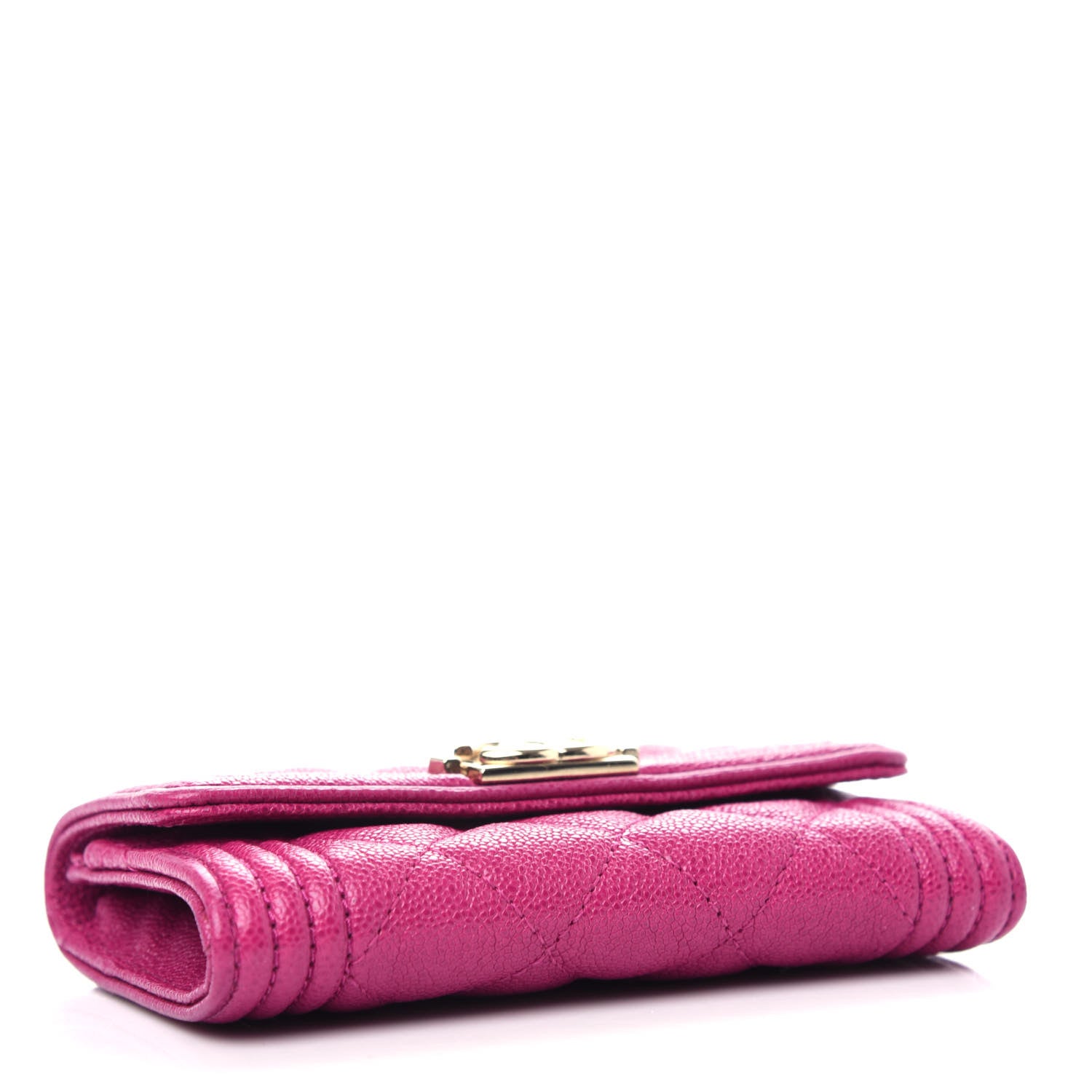 Chanel Caviar Quilted Boy Card Holder Wallet Fuchsia 4 of 8