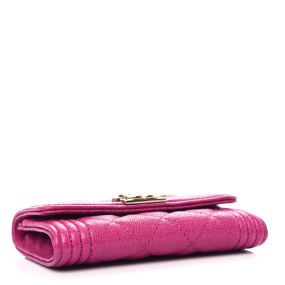 Chanel Caviar Quilted Boy Card Holder Wallet Fuchsia 4 of 8
