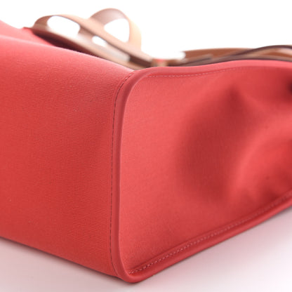 Hermes Vache Hunter Toile Herbag Zip 31 PM Rouge Tomate Natural 7 of 7