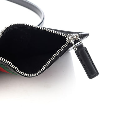 Gucci Guccissima Web Lanyard Coin Case Card Holder Black 5 of 7