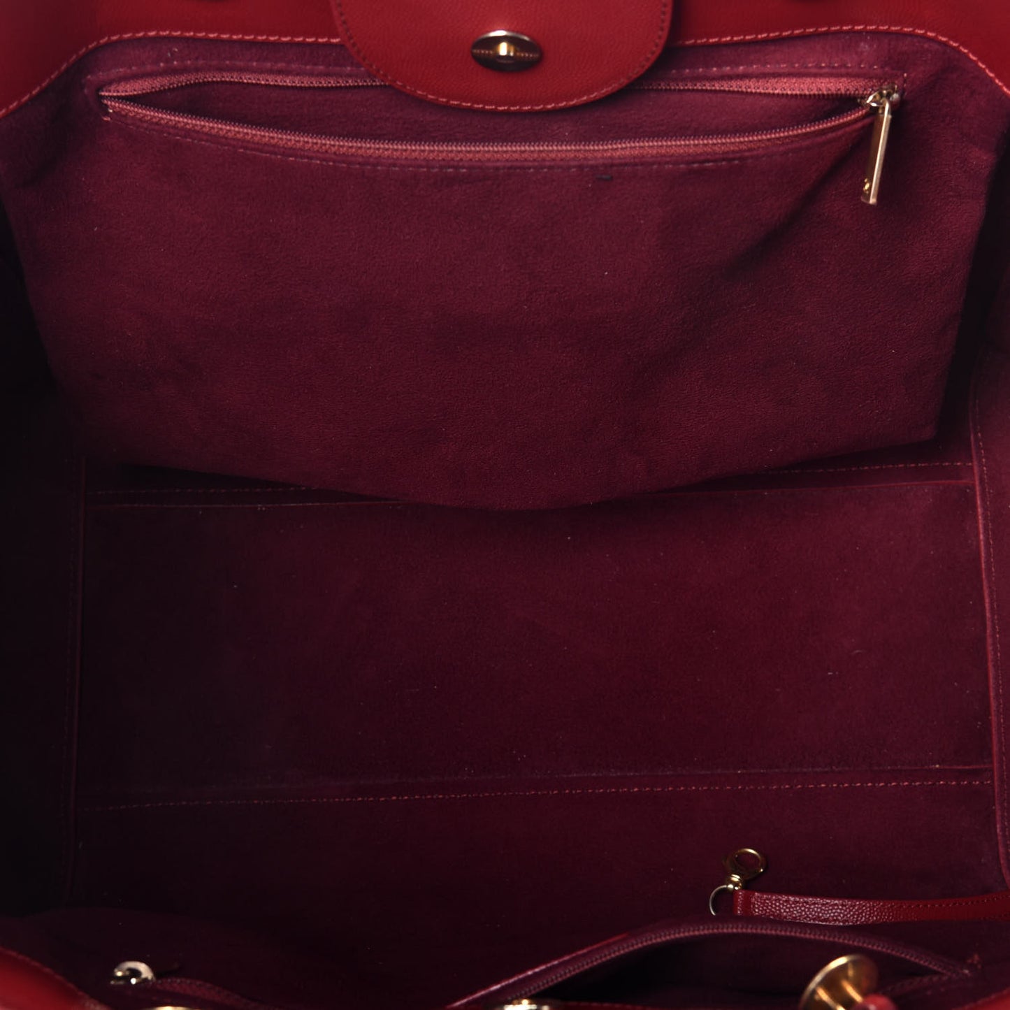 Caviar Medium Studded Deauville Tote Red