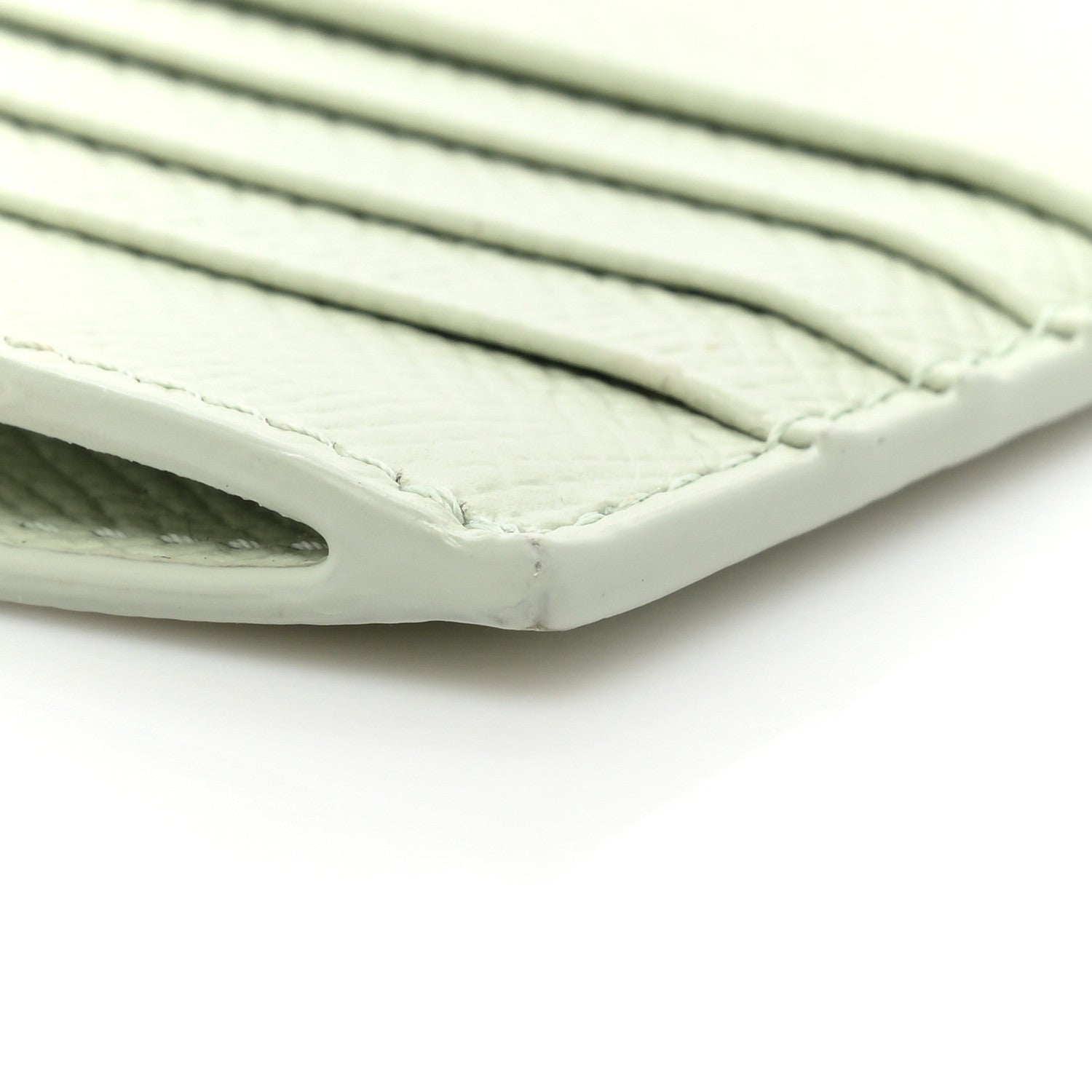 Celine Grained Calfskin Zipped Card Holder Vert D'eau 12 of 13