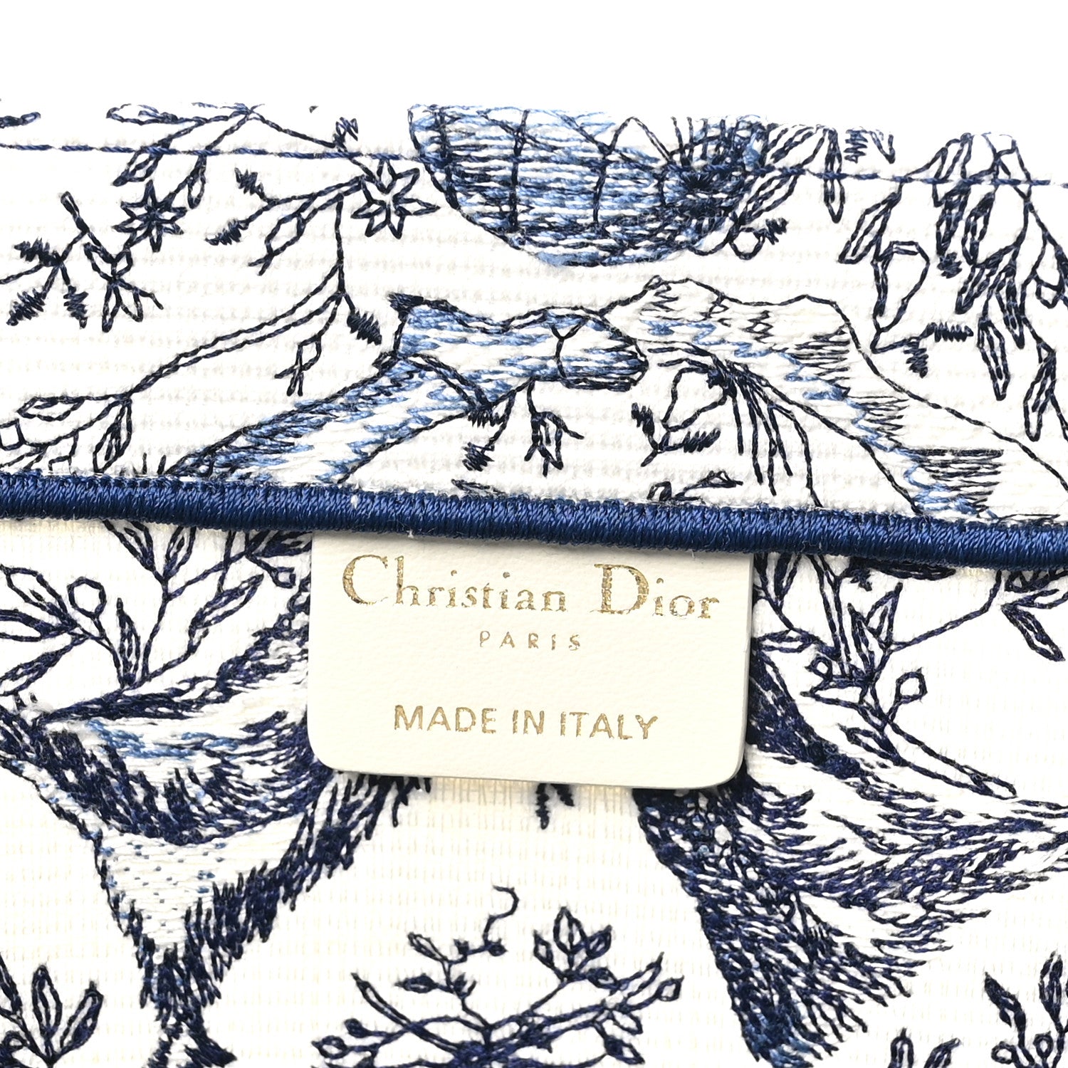 Christian Dior Canvas Embroidered Medium Toile de Jouy Soleil Book Tote Blue Multicolor 6 of 10