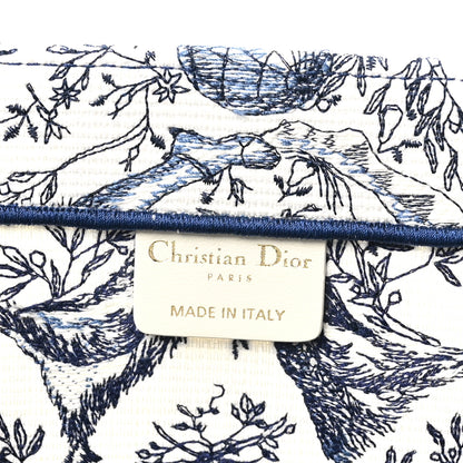 Christian Dior Canvas Embroidered Medium Toile de Jouy Soleil Book Tote Blue Multicolor 6 of 10