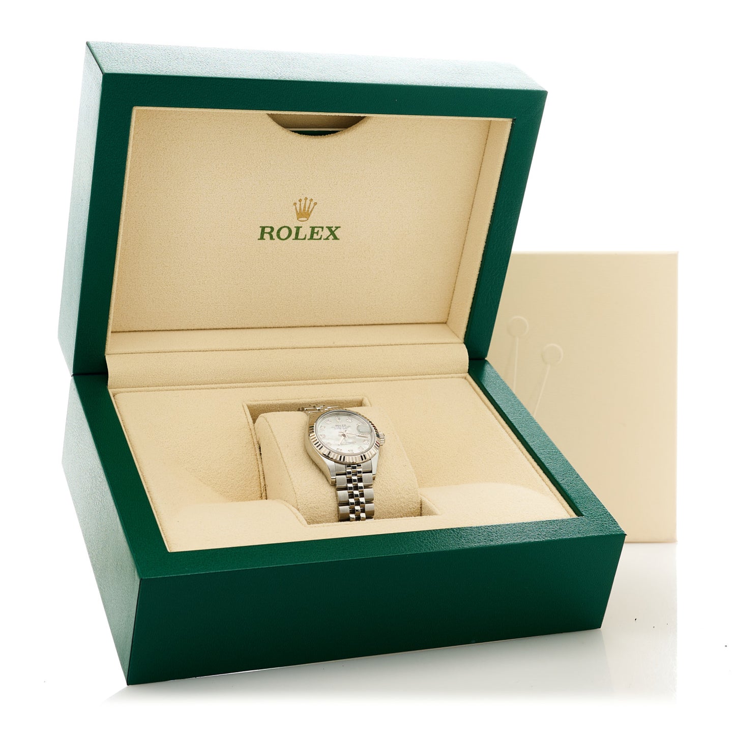 Stainless Steel 18K White Gold Diamond Mother of Pearl 28mm Oyster Perpetual Datejust Watch 279174