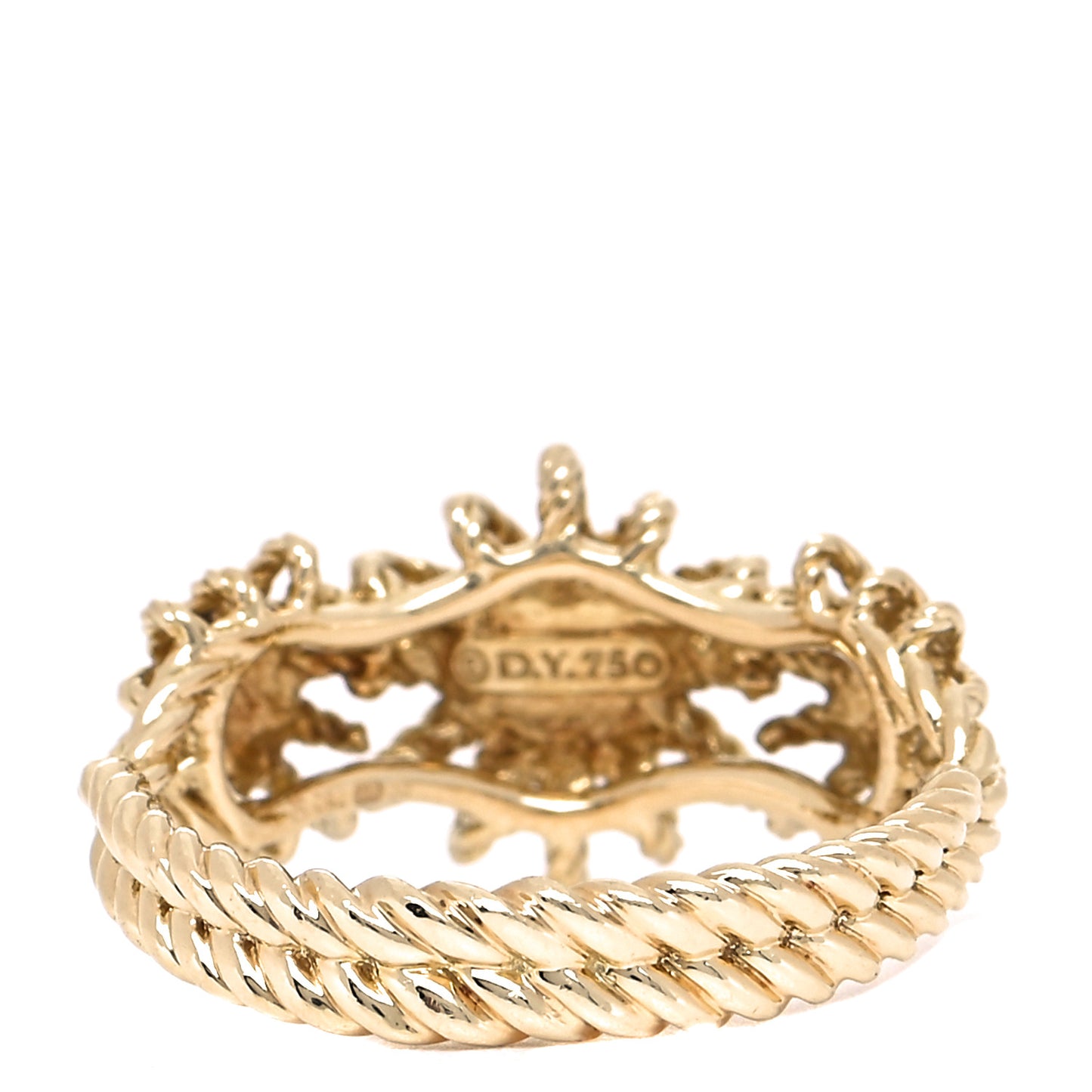 18K Yellow Gold Diamond Starburst Three Station Ring 49 4.75