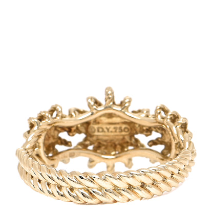 David Yurman 18K Yellow Gold Diamond Starburst Three Station Ring 49 4.75 2 of 4