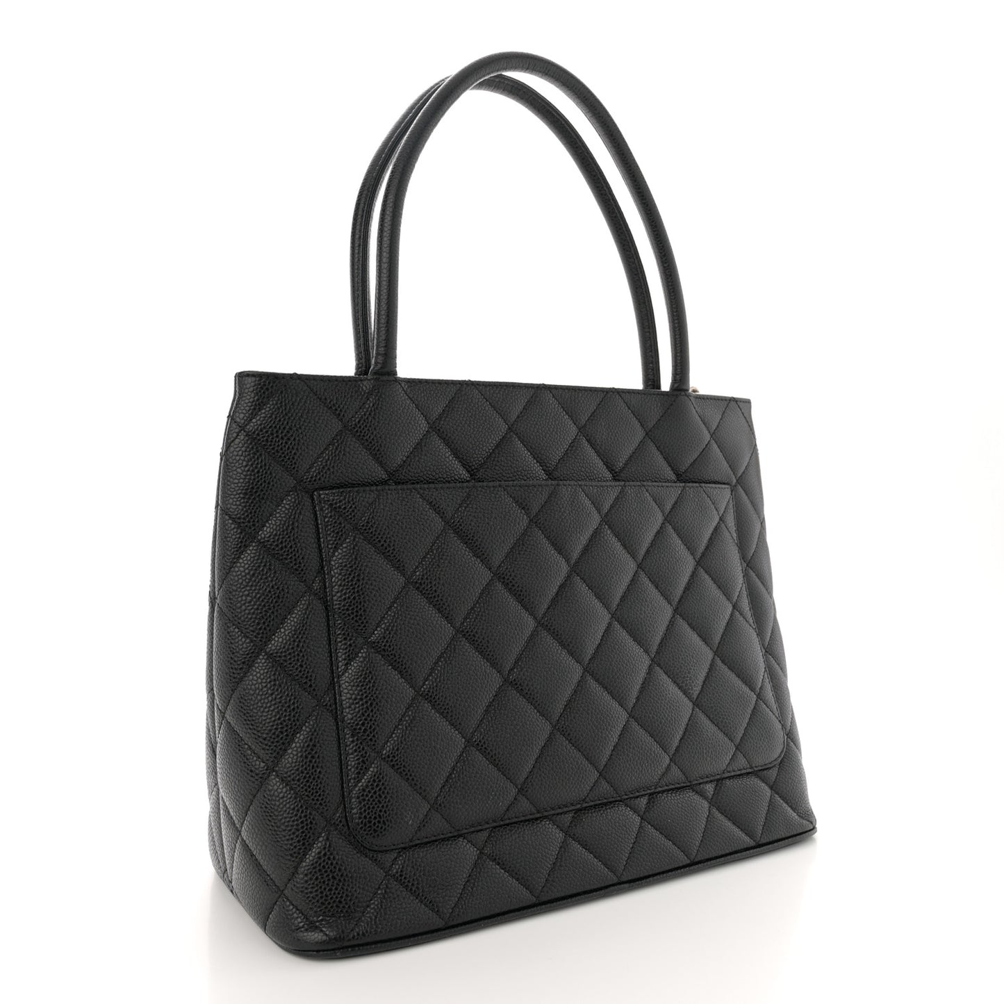 Caviar Quilted Medallion Tote Black