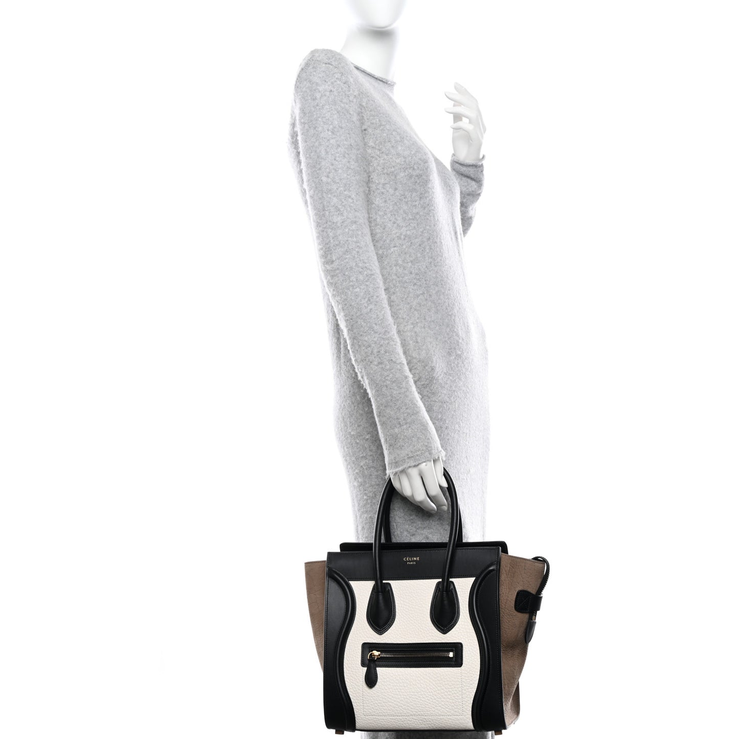 Bullhide Calfskin Nubuck Micro Tri-Color Luggage White Khaki