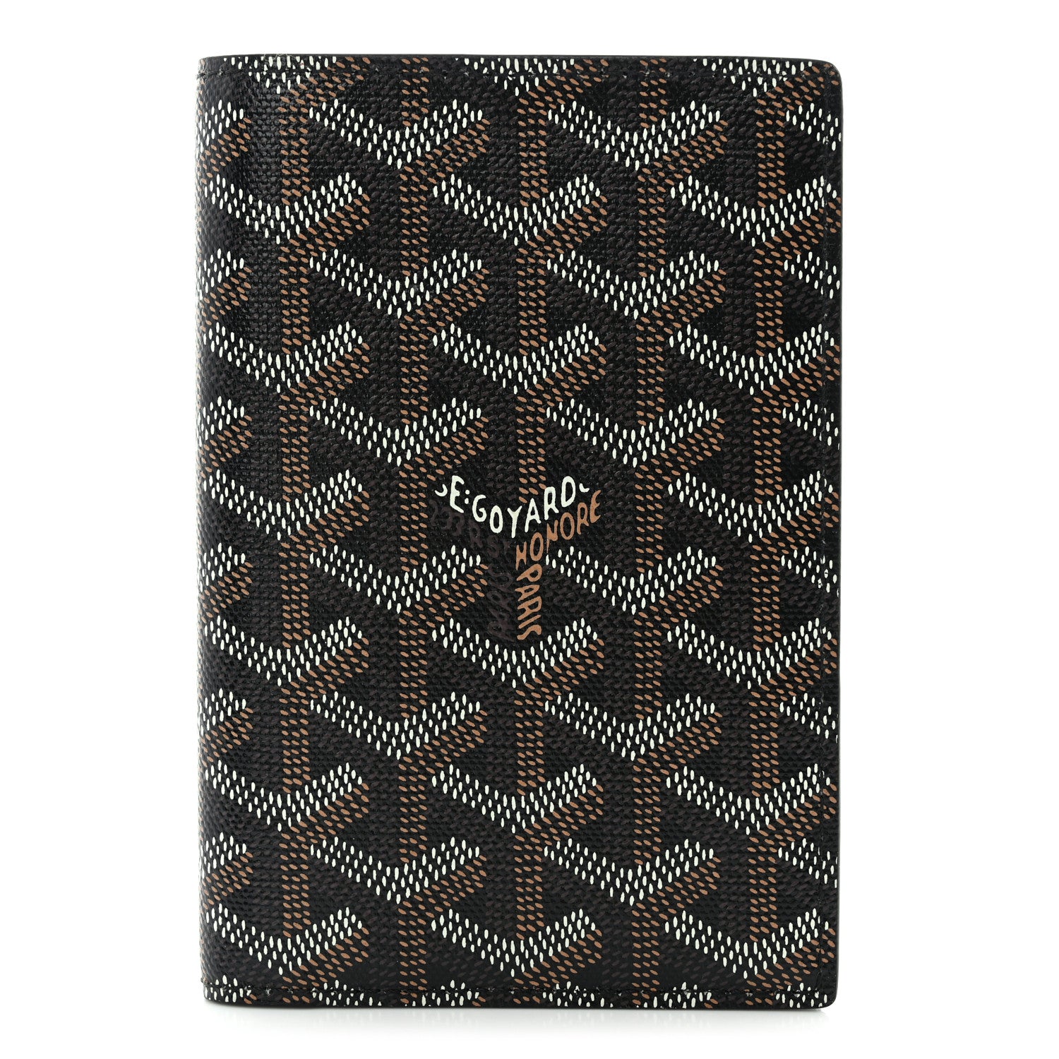 Goyard Goyardine Grenelle Passport Wallet Black Gold 1 of 7
